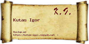 Kutas Igor névjegykártya